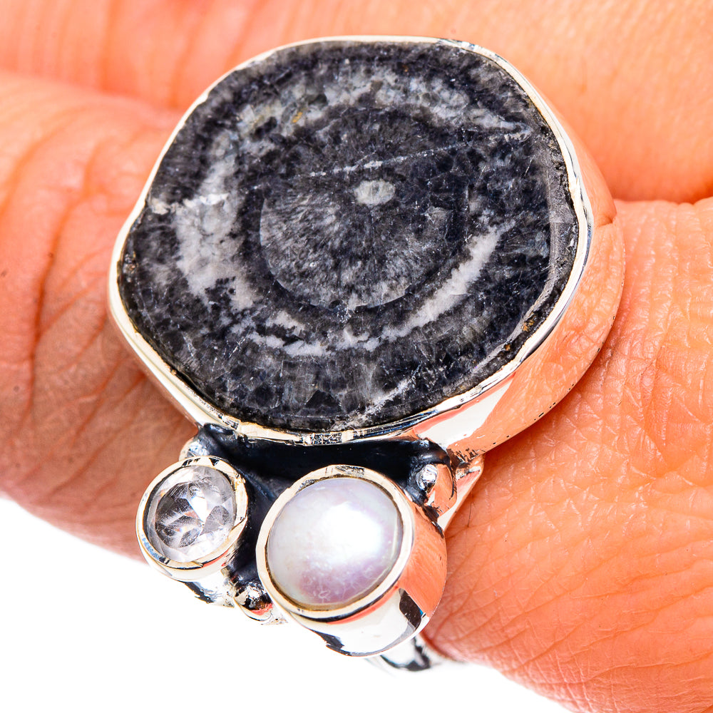 Goniatite Fossil Rings handcrafted by Anasilvercos - RING94529