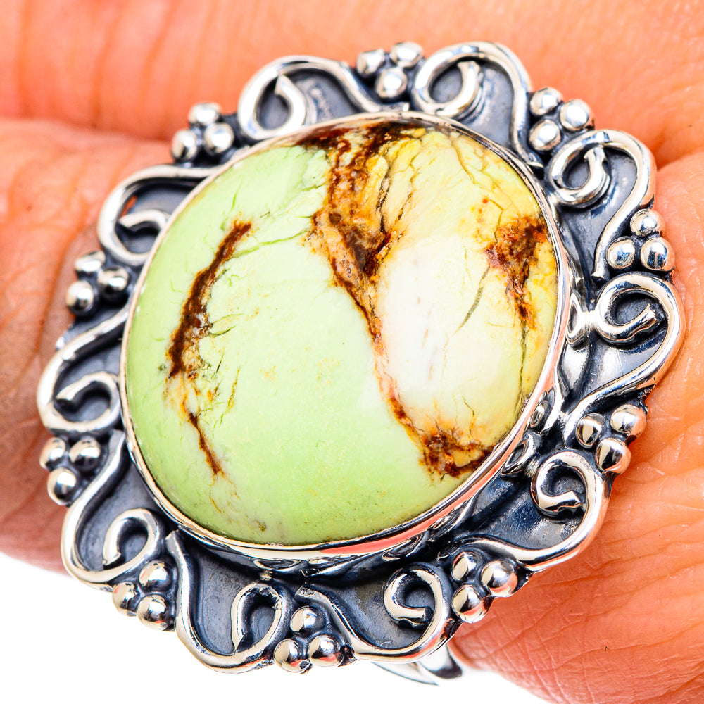 Lemon Chrysoprase Rings handcrafted by Anasilvercos - RING94537