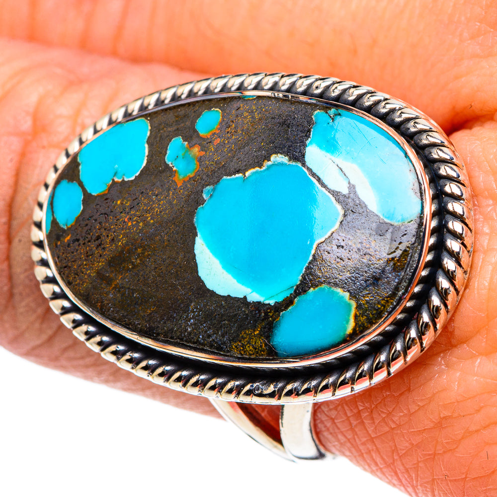 Tibetan Turquoise Rings handcrafted by Anasilvercos - RING94541