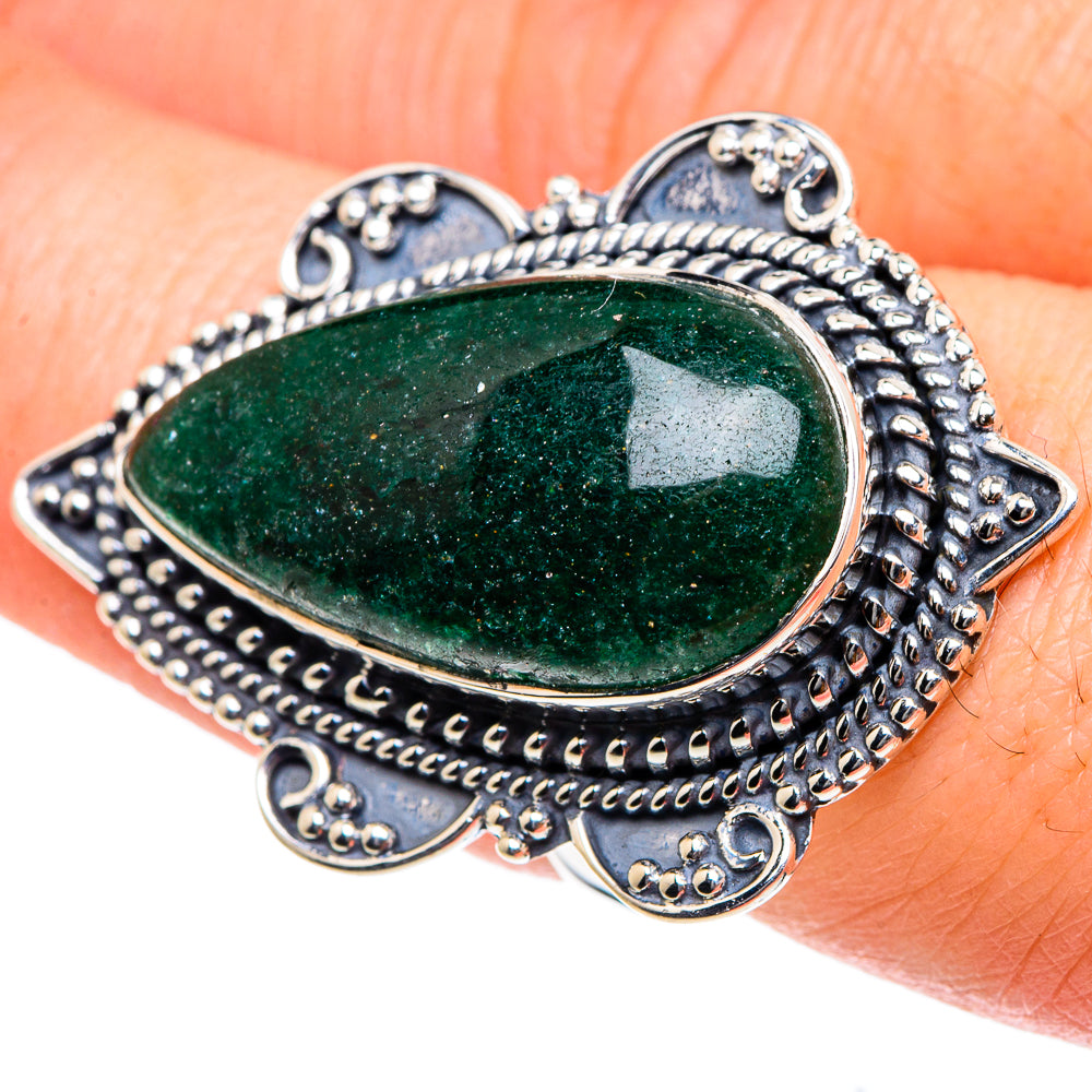 Green Aventurine Rings handcrafted by Anasilvercos - RING94546