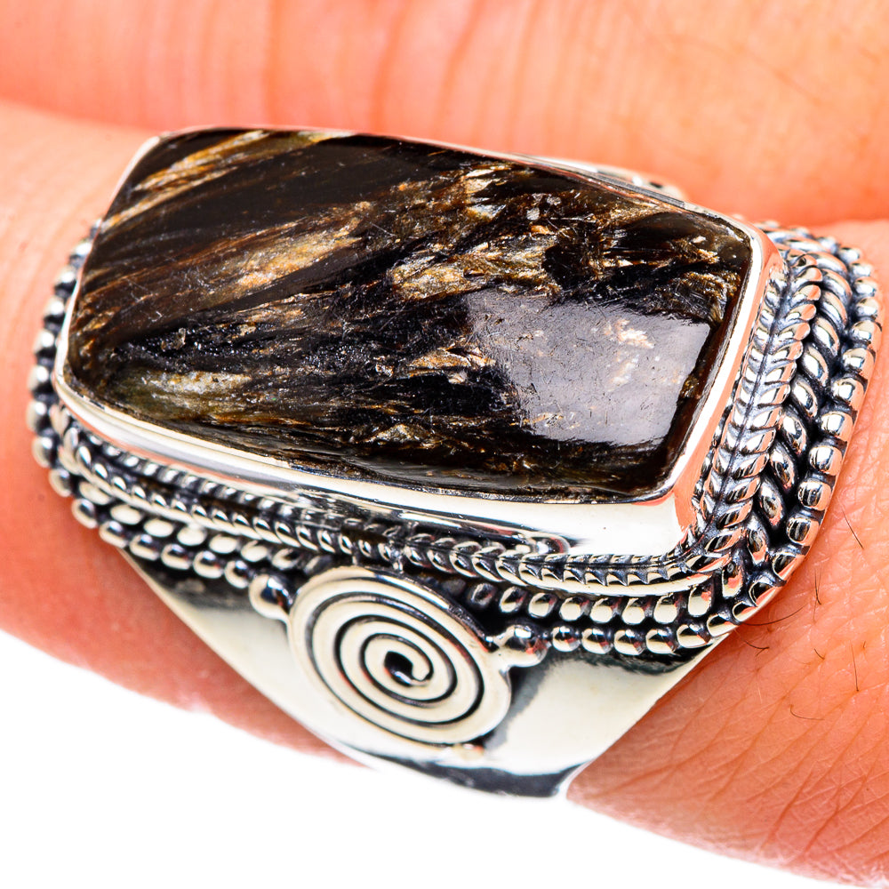 Golden Seraphinite Rings handcrafted by Anasilvercos - RING94549