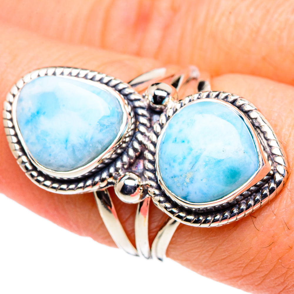 Larimar Rings handcrafted by Anasilvercos - RING94582