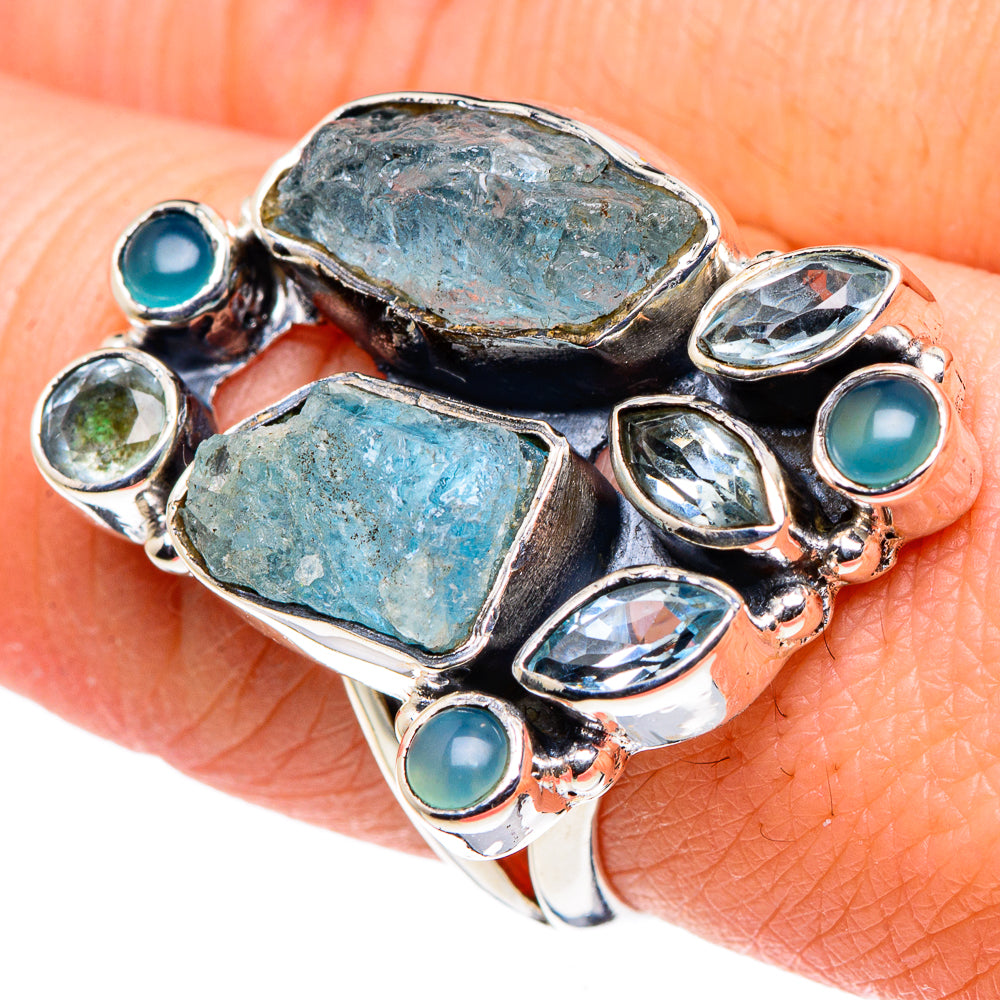 Aquamarine Rings handcrafted by Anasilvercos - RING94628