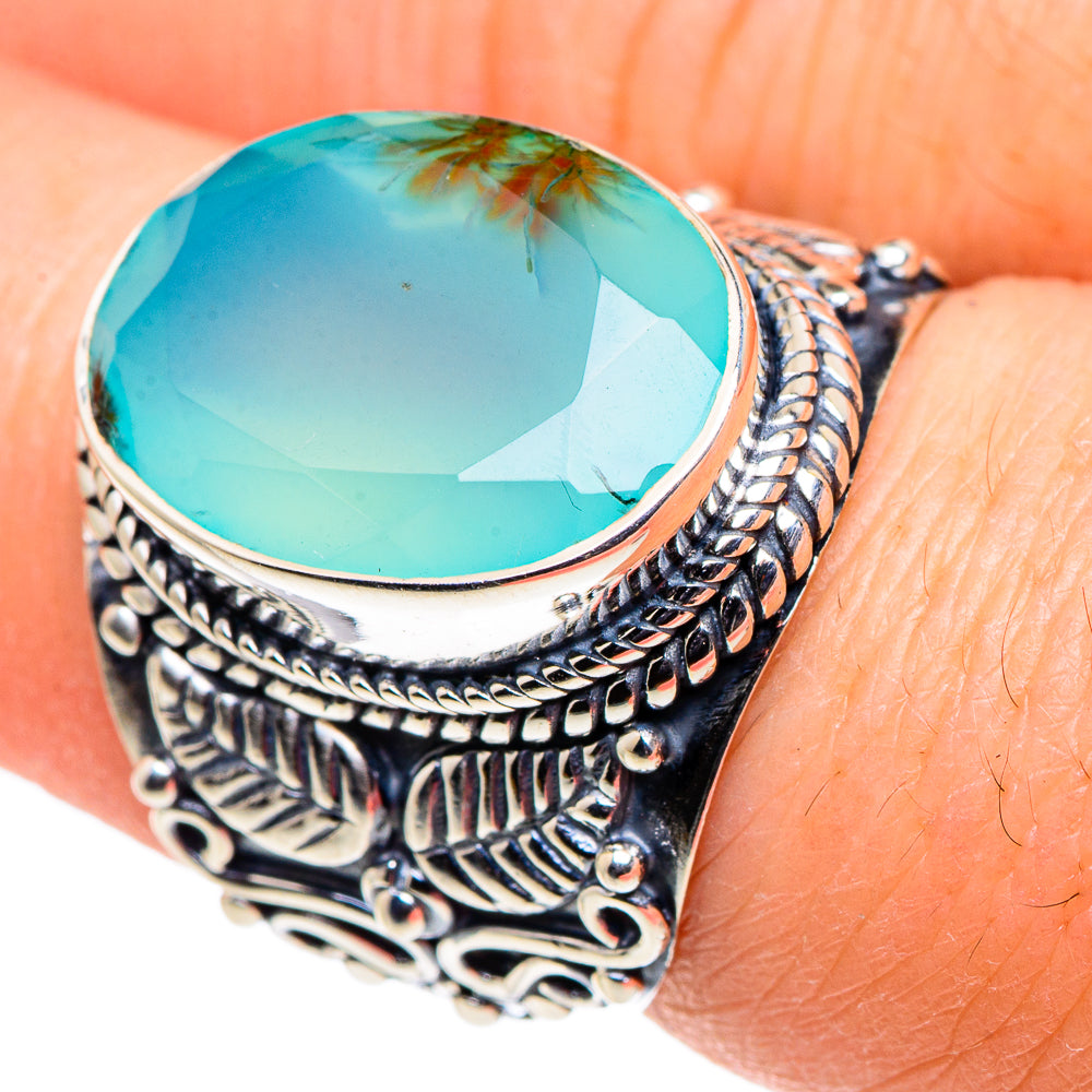 Aqua Chalcedony Rings handcrafted by Anasilvercos - RING94645