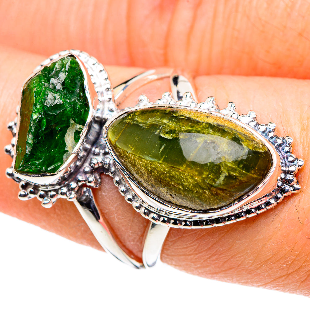 African Green Opal Rings handcrafted by Anasilvercos - RING94652