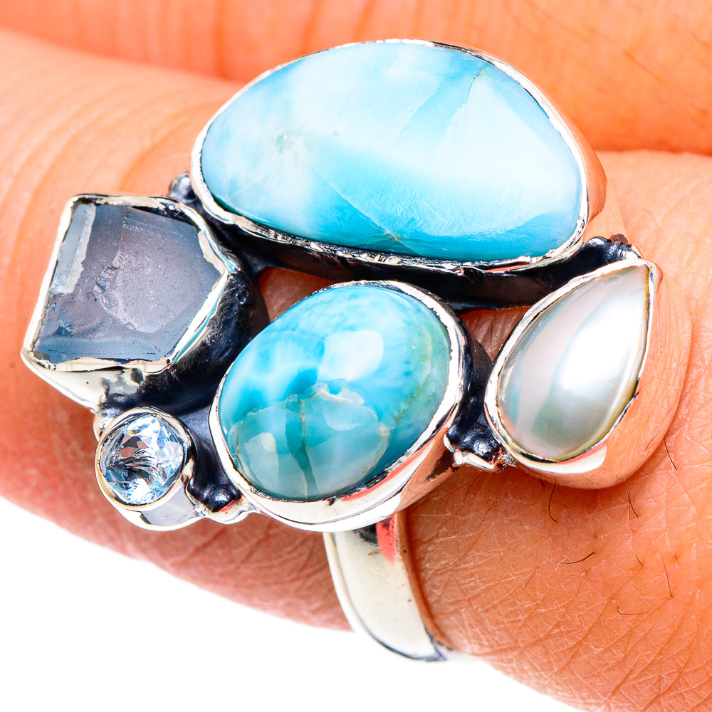 Larimar Rings handcrafted by Anasilvercos - RING94672