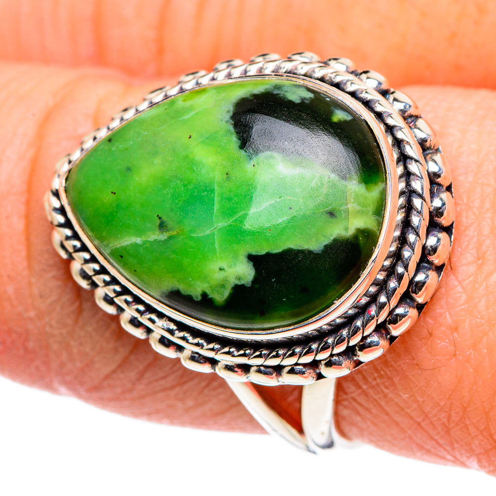 Australian Green Opal Rings handcrafted by Anasilvercos - RING94683