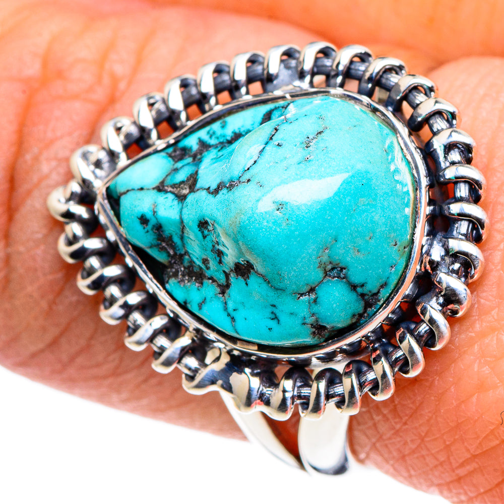 Tibetan Turquoise Rings handcrafted by Anasilvercos - RING94698