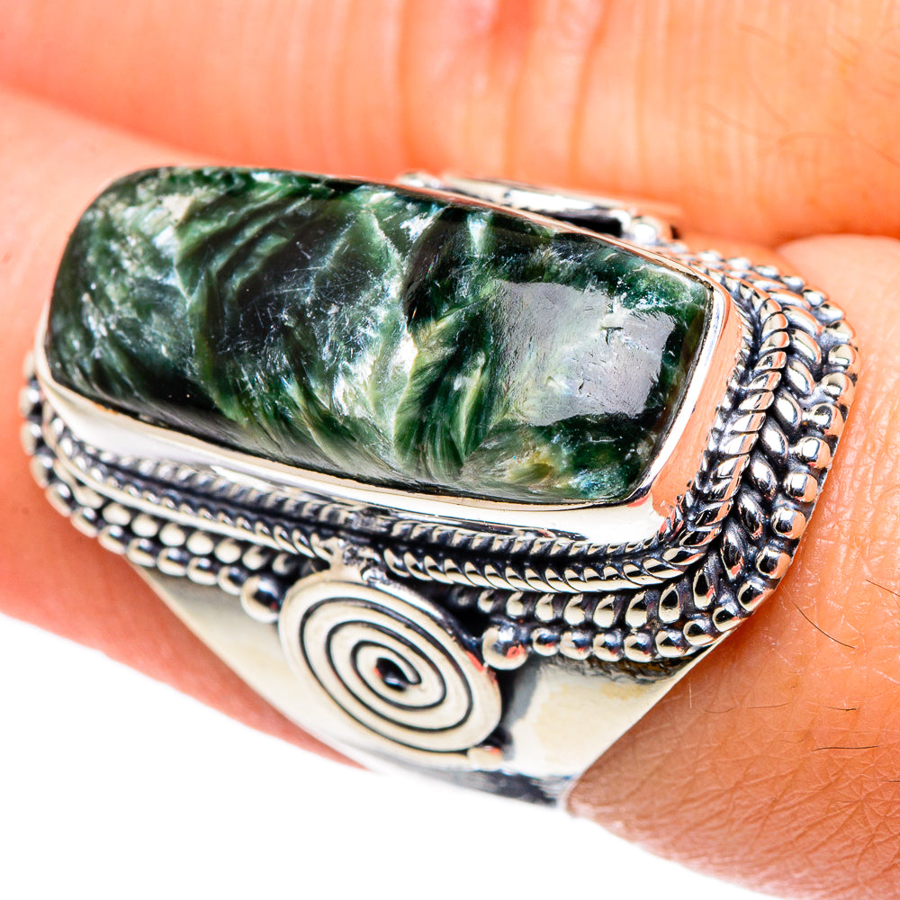 Seraphinite Rings handcrafted by Anasilvercos - RING94716