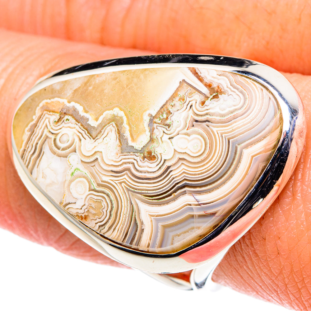 Laguna Lace Agate Rings handcrafted by Anasilvercos - RING94753