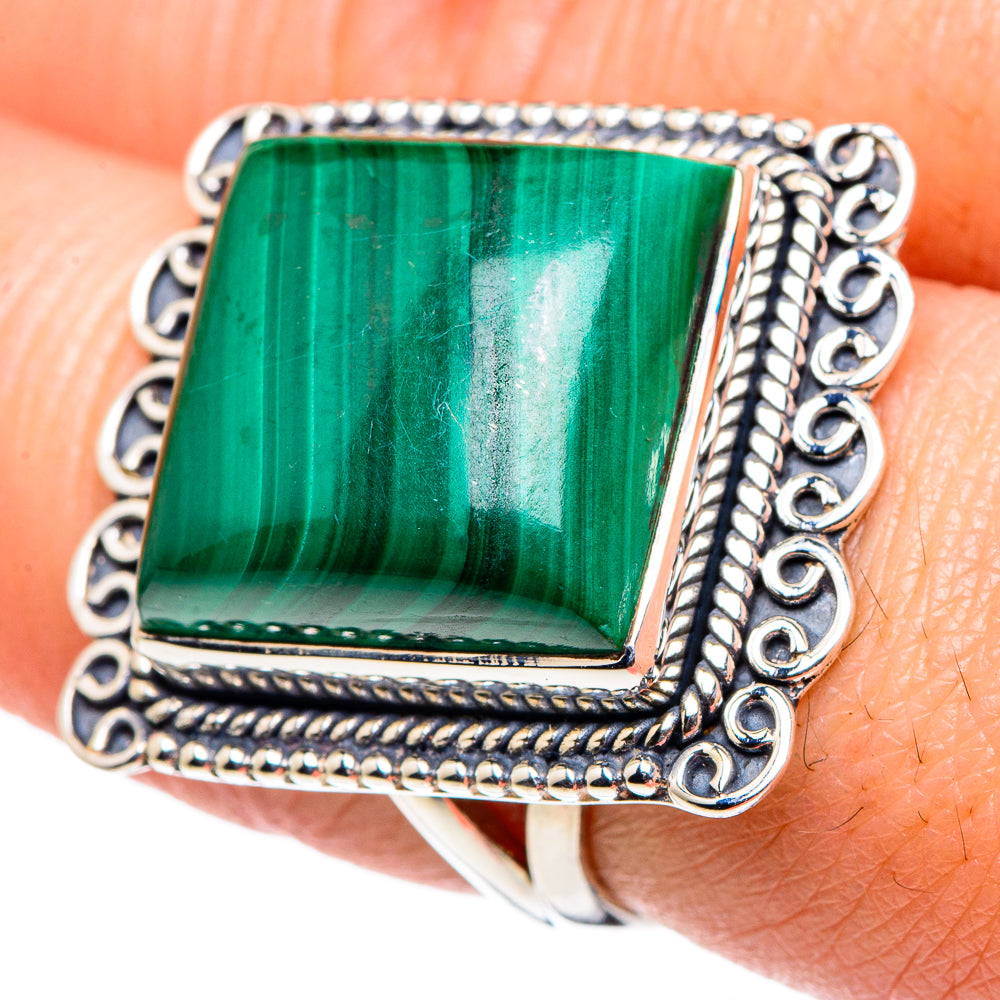 Malachite Rings handcrafted by Anasilvercos - RING94775