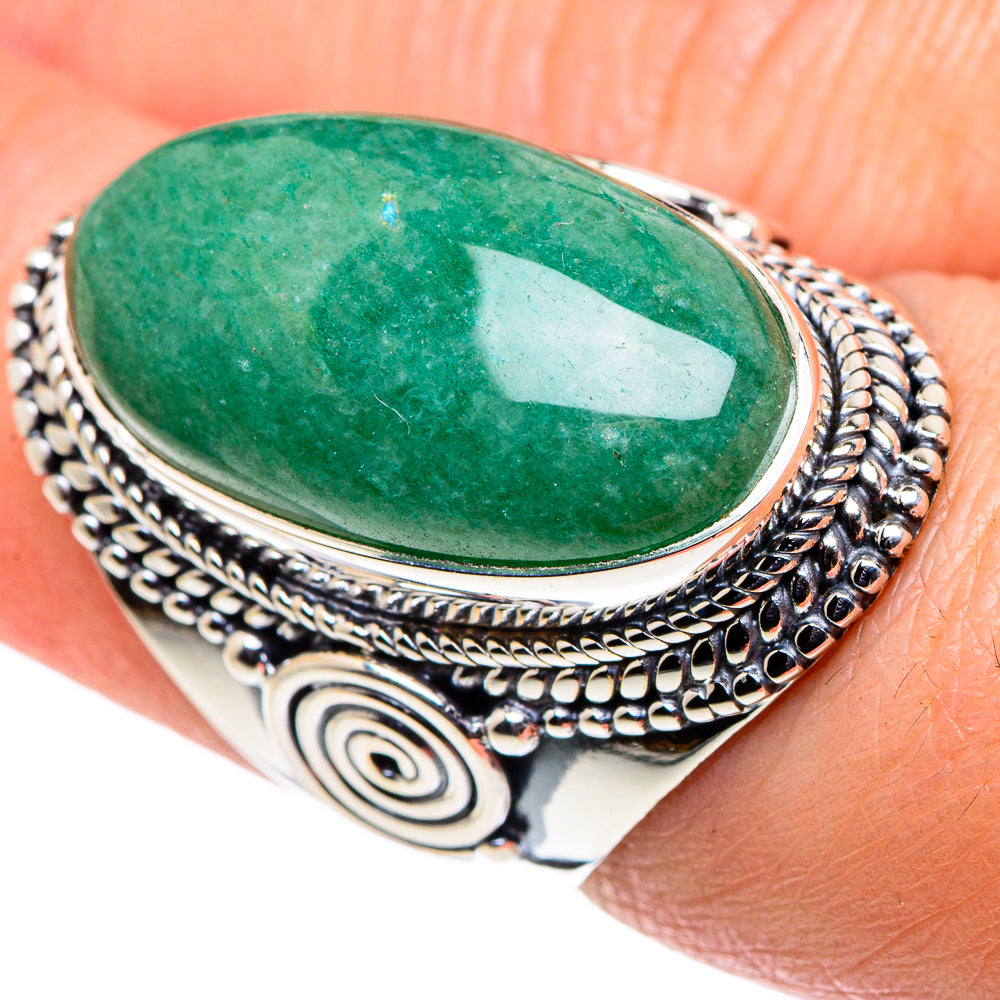 Green Aventurine Rings handcrafted by Anasilvercos - RING94777