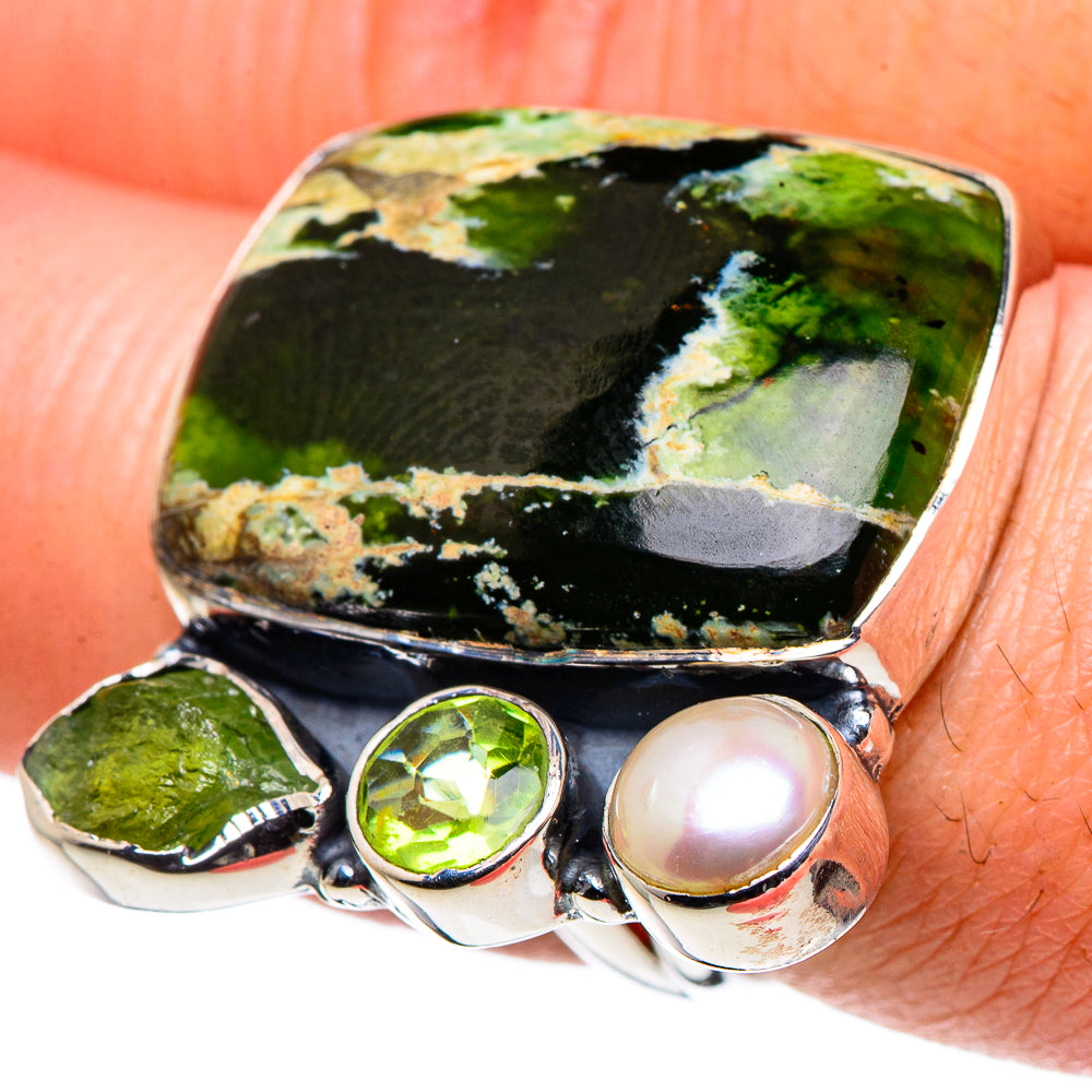 Australian Green Opal Rings handcrafted by Anasilvercos - RING94779