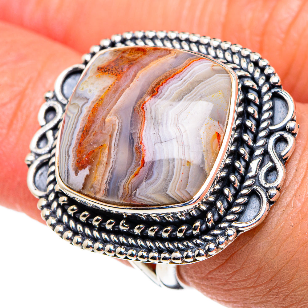 Crazy Lace Agate Rings handcrafted by Anasilvercos - RING94793