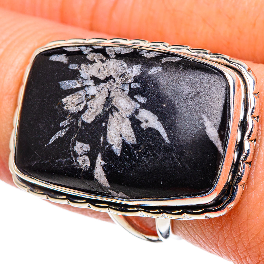 Snowflake Obsidian Rings handcrafted by Anasilvercos - RING94809
