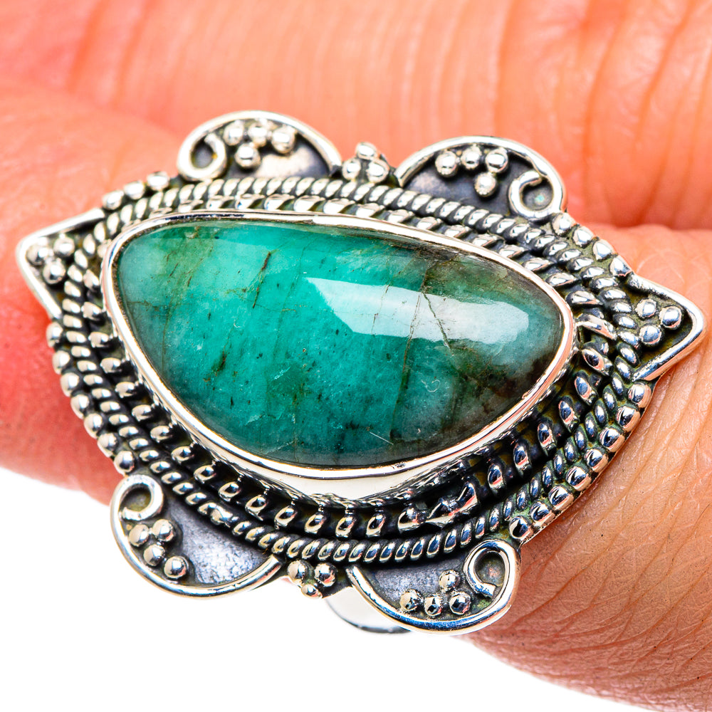 African Green Opal Rings handcrafted by Anasilvercos - RING94827