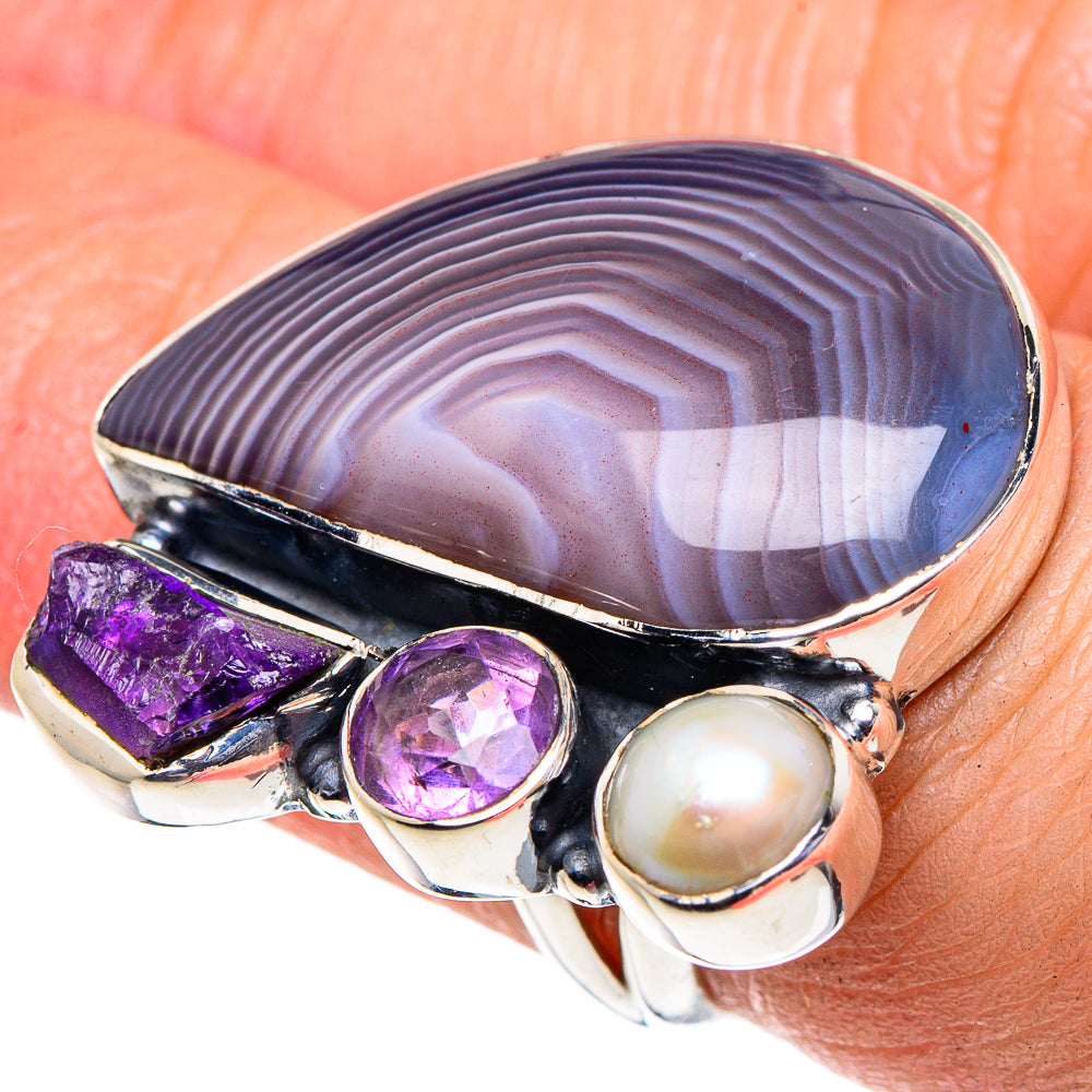 Botswana Agate Rings handcrafted by Anasilvercos - RING94836