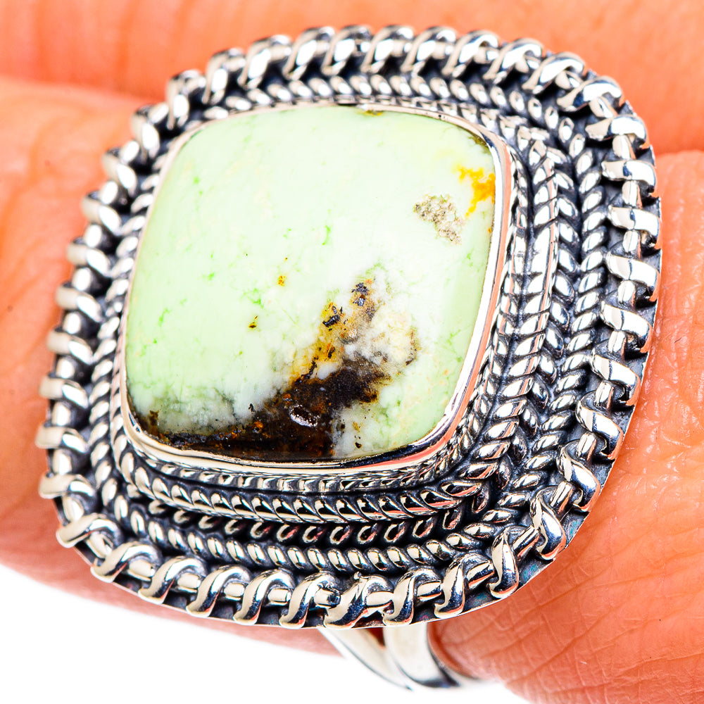 Lemon Chrysoprase Rings handcrafted by Anasilvercos - RING94862