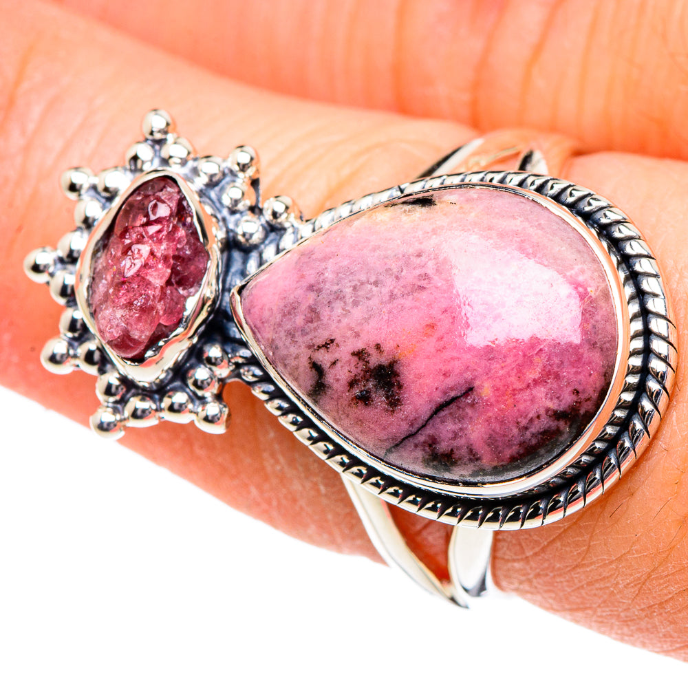 Rhodonite, Pink Tourmaline Rings handcrafted by Anasilvercos - RING94878