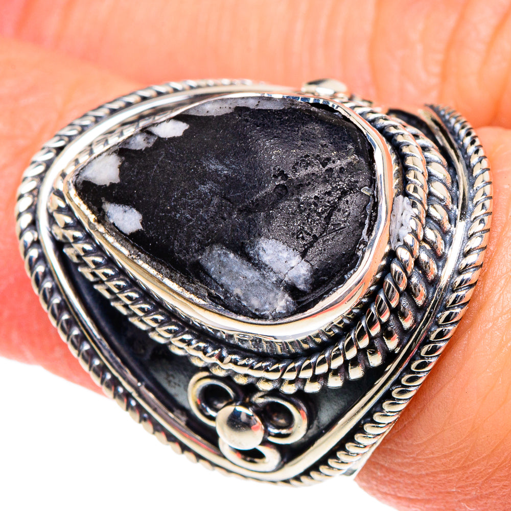 Snowflake Obsidian Rings handcrafted by Anasilvercos - RING94884