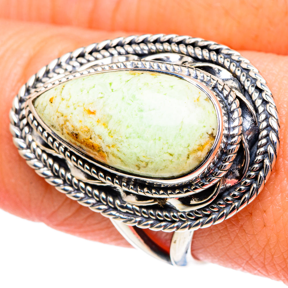 Lemon Chrysoprase Rings handcrafted by Anasilvercos - RING94891
