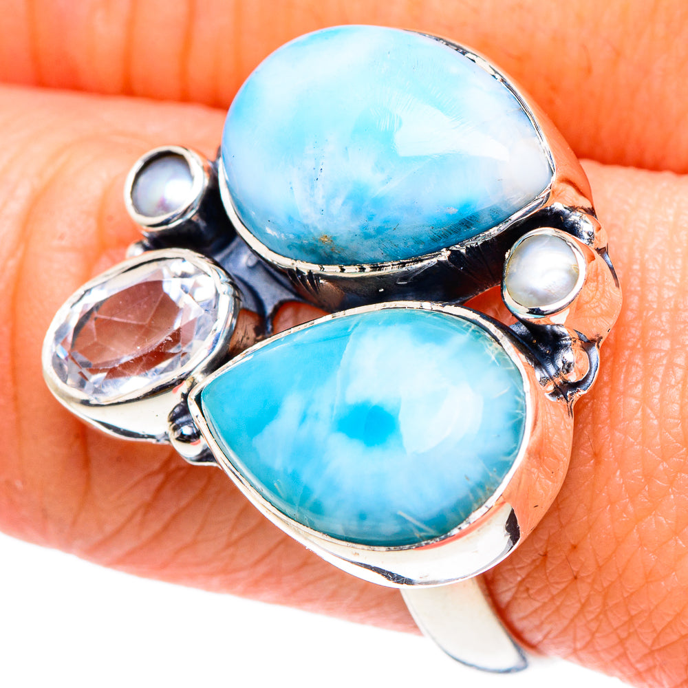 Larimar Rings handcrafted by Anasilvercos - RING94893