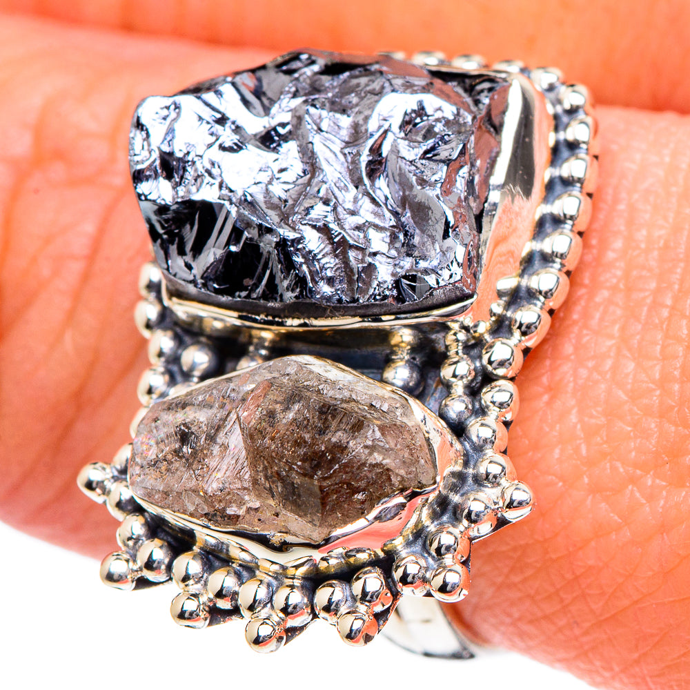 Galena, Herkimer Diamond Rings handcrafted by Anasilvercos - RING94915