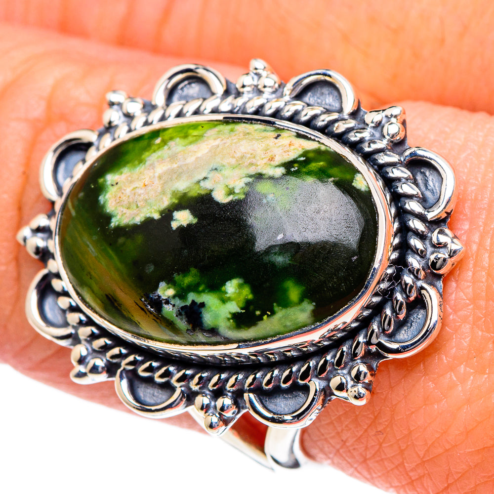 Australian Green Opal Rings handcrafted by Anasilvercos - RING94923