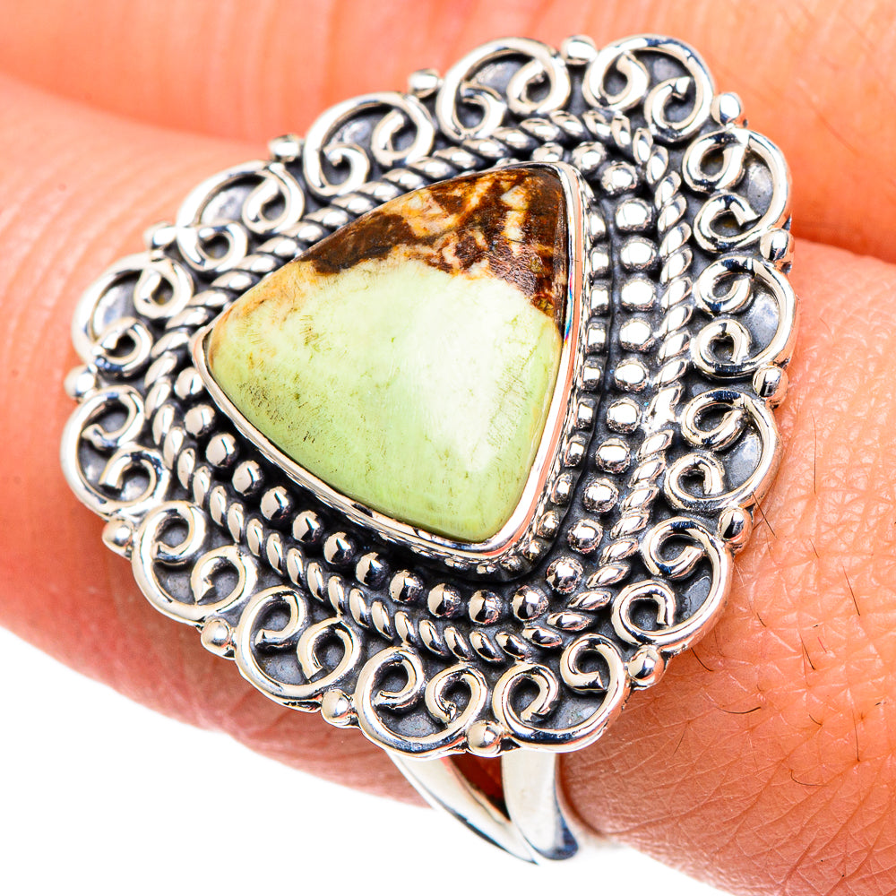 Lemon Chrysoprase Rings handcrafted by Anasilvercos - RING94942