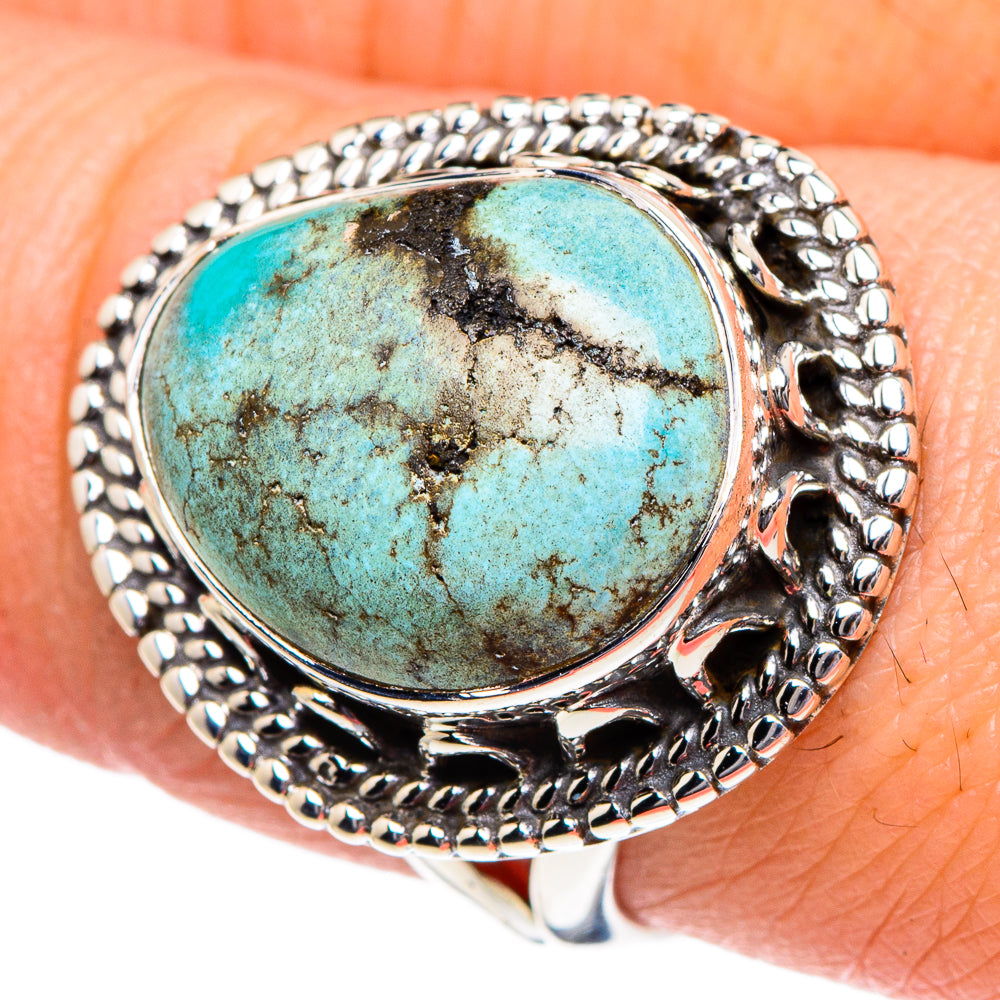 Tibetan Turquoise Rings handcrafted by Anasilvercos - RING94946