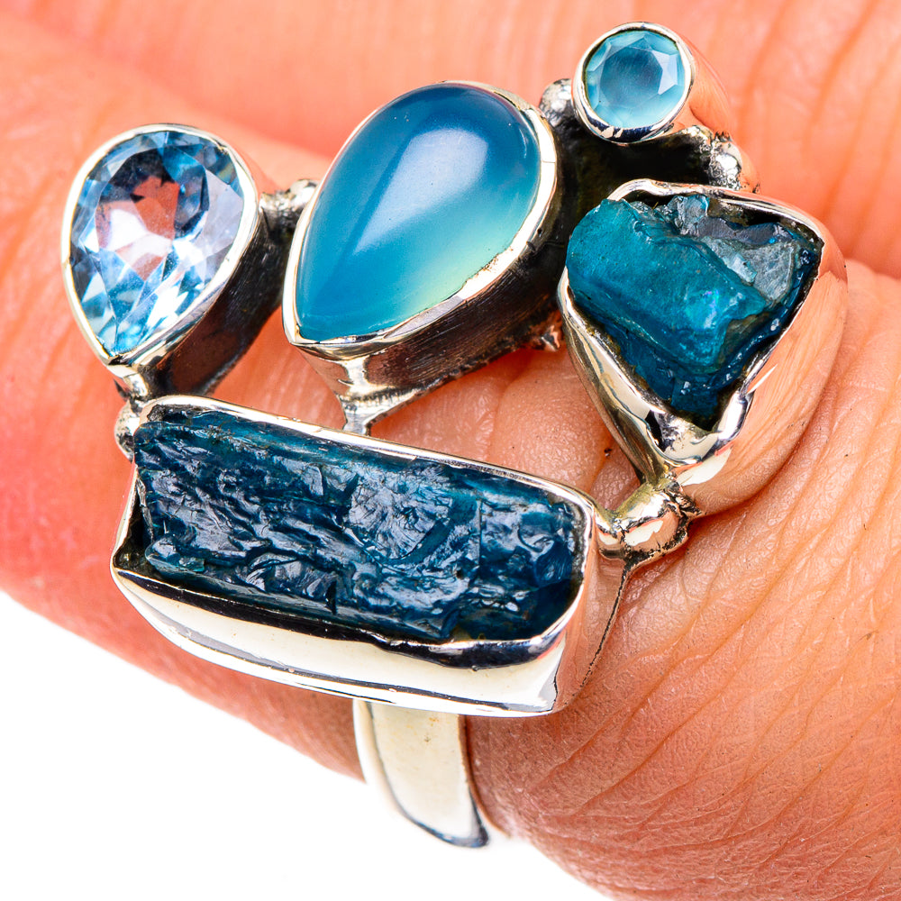 Apatite, Aqua Chalcedony, Blue Topaz Rings handcrafted by Anasilvercos - RING94947