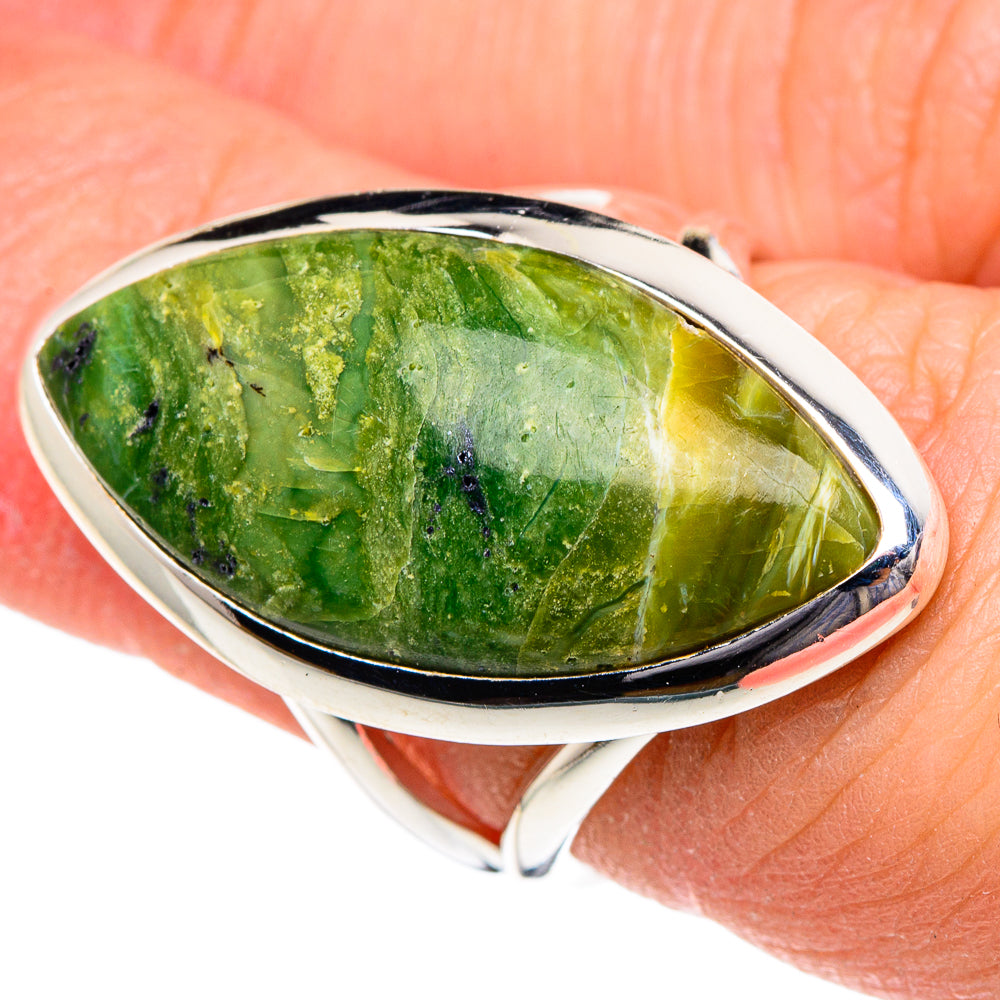Australian Green Opal Rings handcrafted by Anasilvercos - RING94978