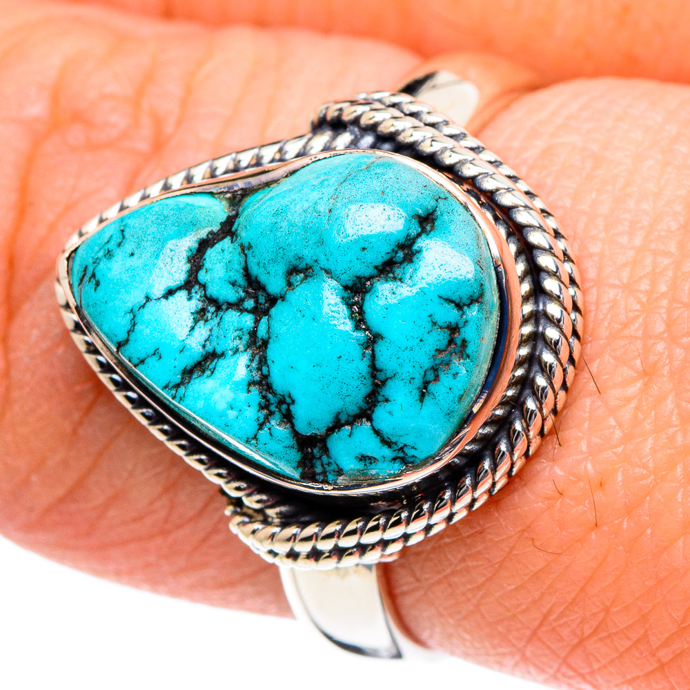 Tibetan Turquoise Rings handcrafted by Anasilvercos - RING94987