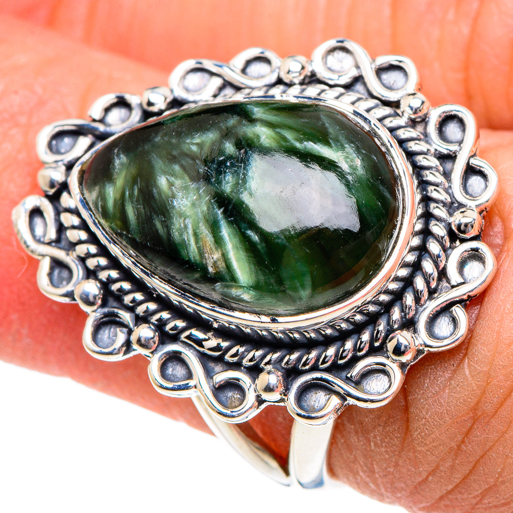 Seraphinite Rings handcrafted by Anasilvercos - RING95001