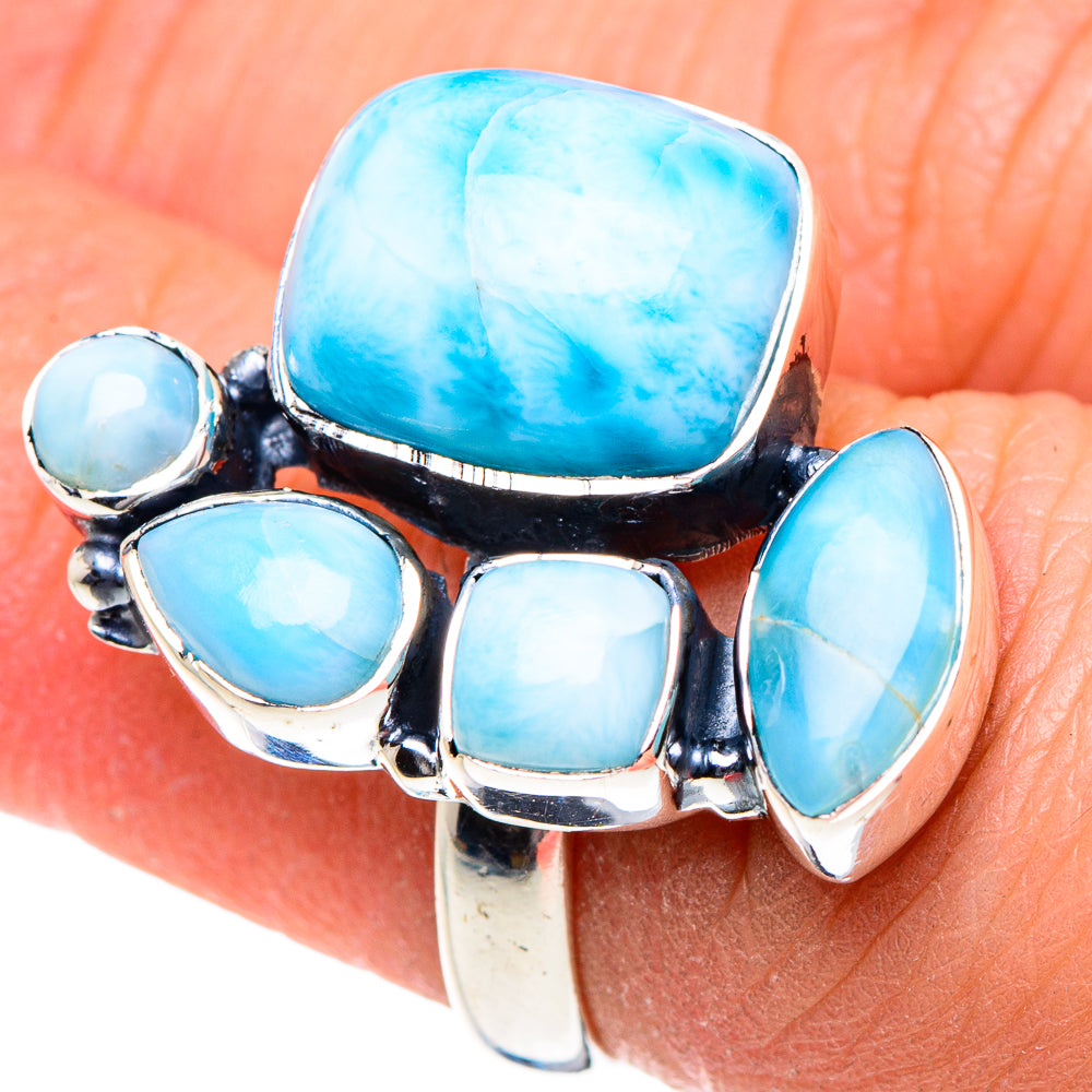 Larimar Rings handcrafted by Anasilvercos - RING95010