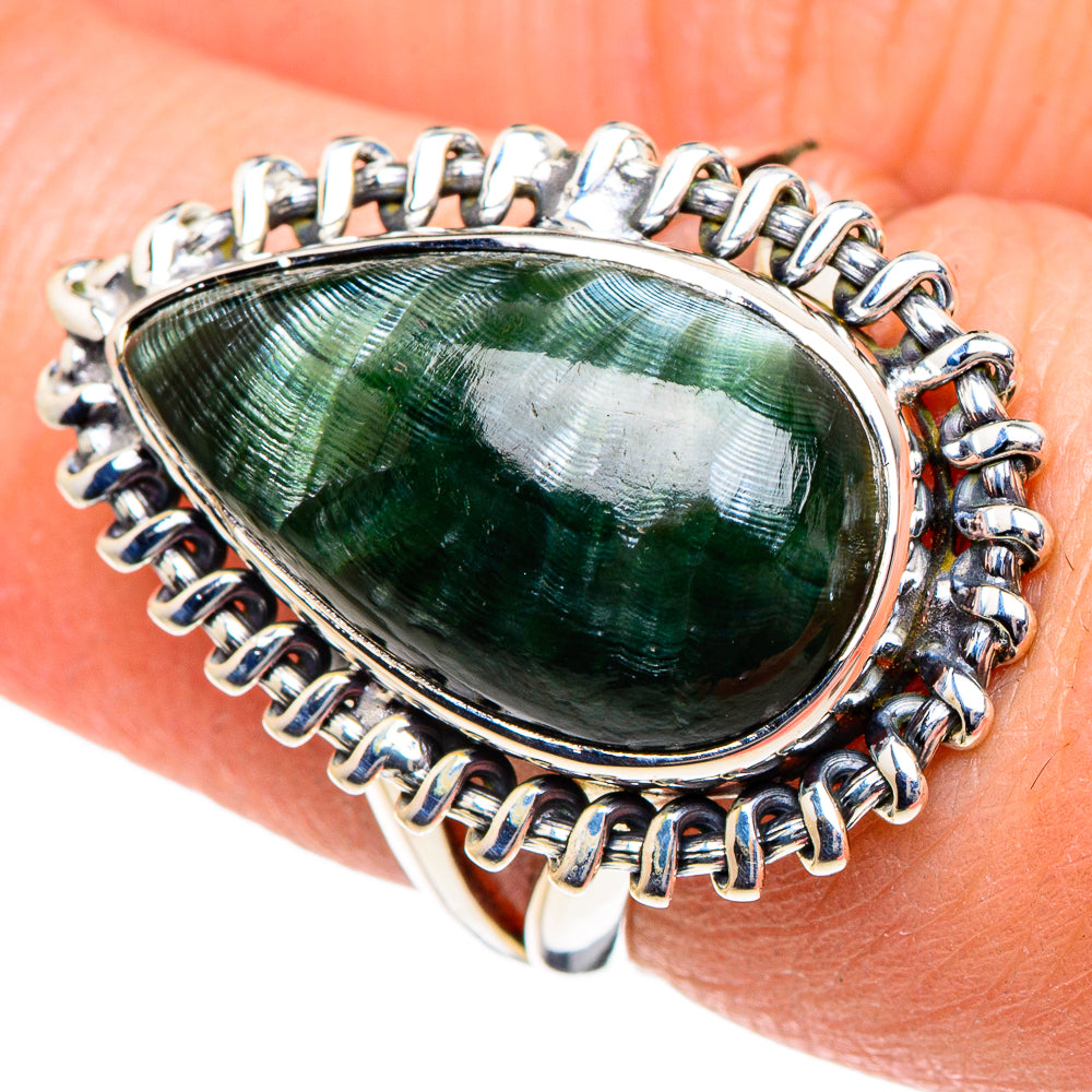 Seraphinite Rings handcrafted by Anasilvercos - RING95012