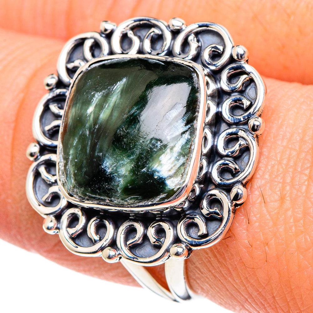 Seraphinite Rings handcrafted by Anasilvercos - RING95013