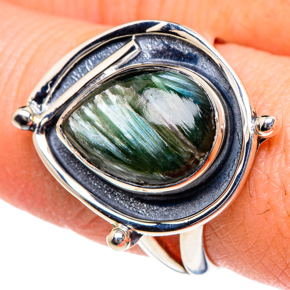 Seraphinite Rings handcrafted by Anasilvercos - RING95014