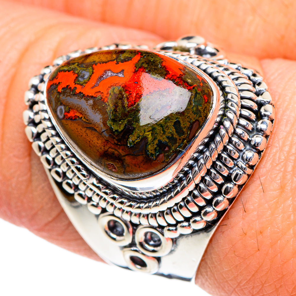 Morocco Agate Rings handcrafted by Anasilvercos - RING95015
