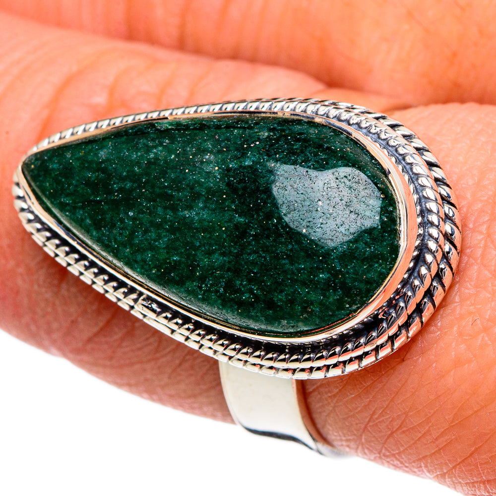 Green Aventurine Rings handcrafted by Anasilvercos - RING95031