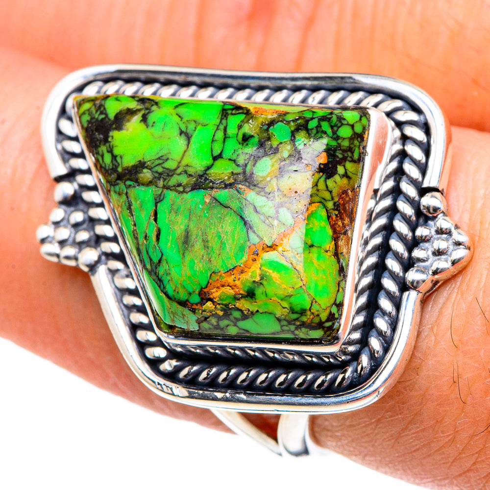 Gaspeite Rings handcrafted by Anasilvercos - RING95032