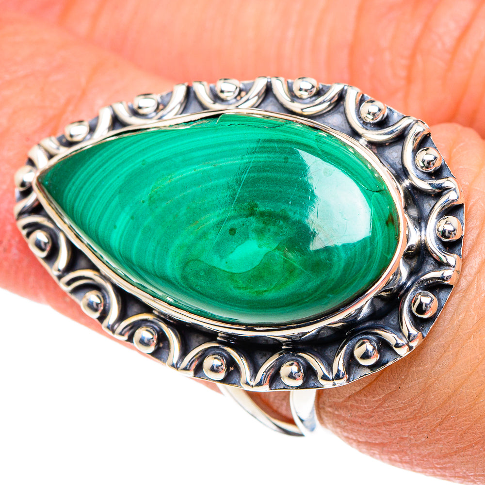 Malachite Rings handcrafted by Anasilvercos - RING95040