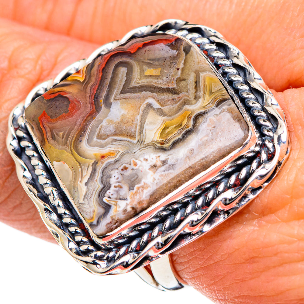 Crazy Lace Agate Rings handcrafted by Anasilvercos - RING95042