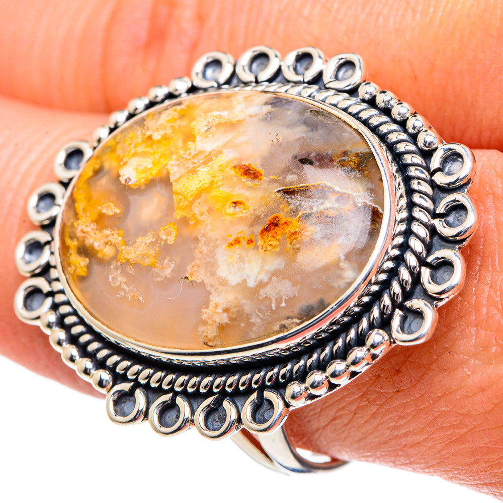 Plume Agate Rings handcrafted by Anasilvercos - RING95049