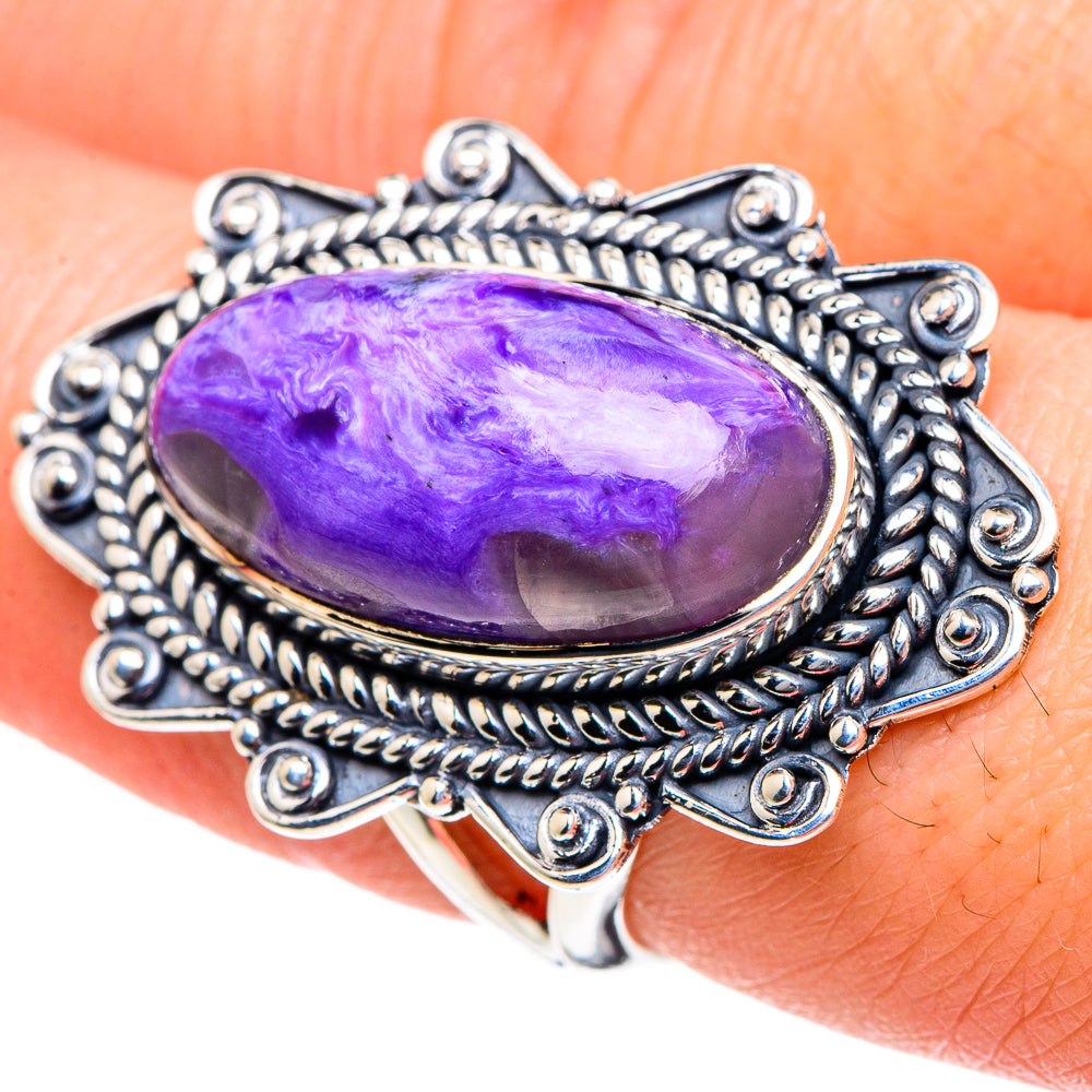 Charoite Rings handcrafted by Anasilvercos - RING95058
