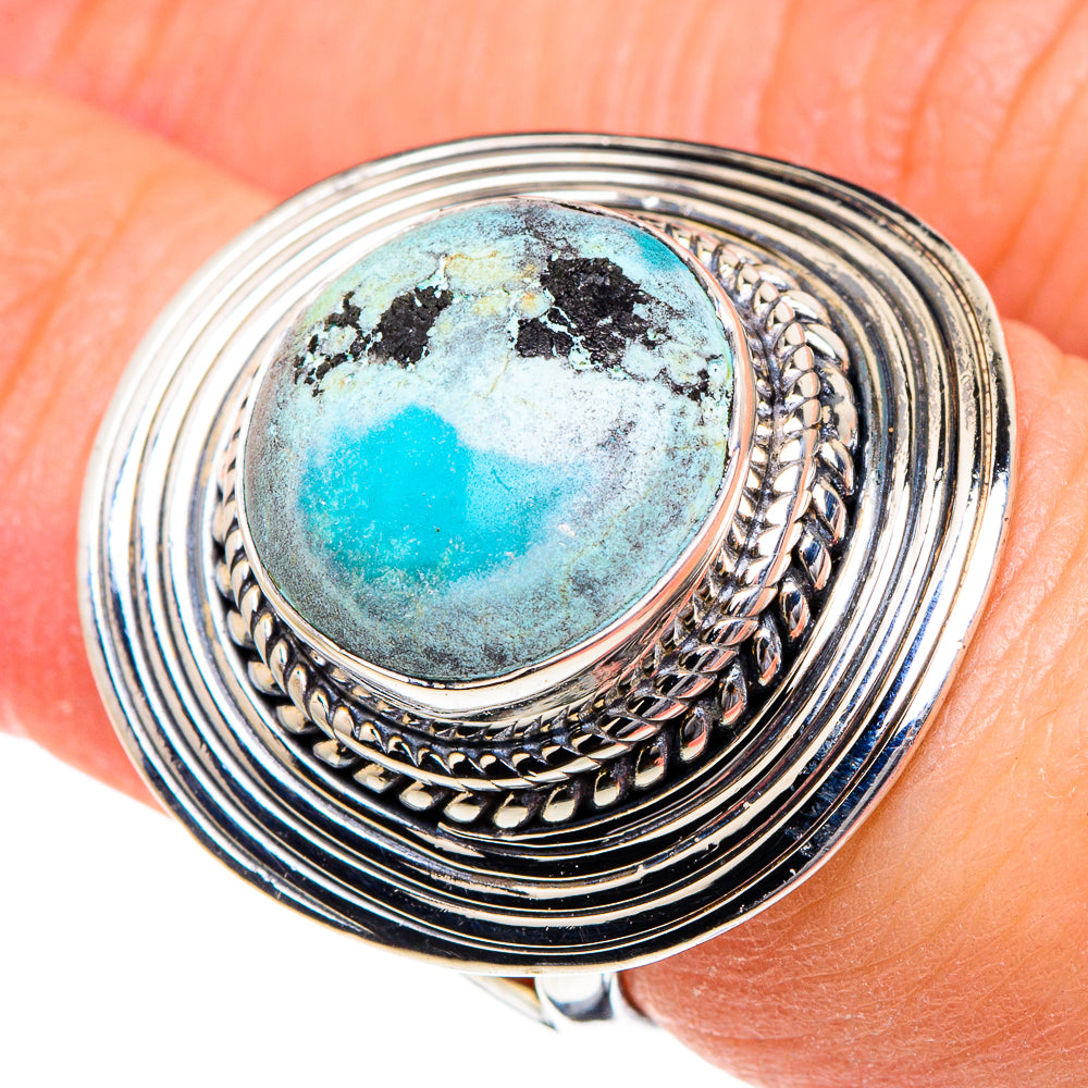 Tibetan Turquoise Rings handcrafted by Anasilvercos - RING95076