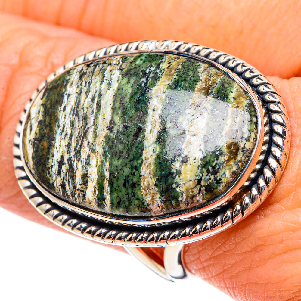 Lizard Jasper Rings handcrafted by Anasilvercos - RING95086