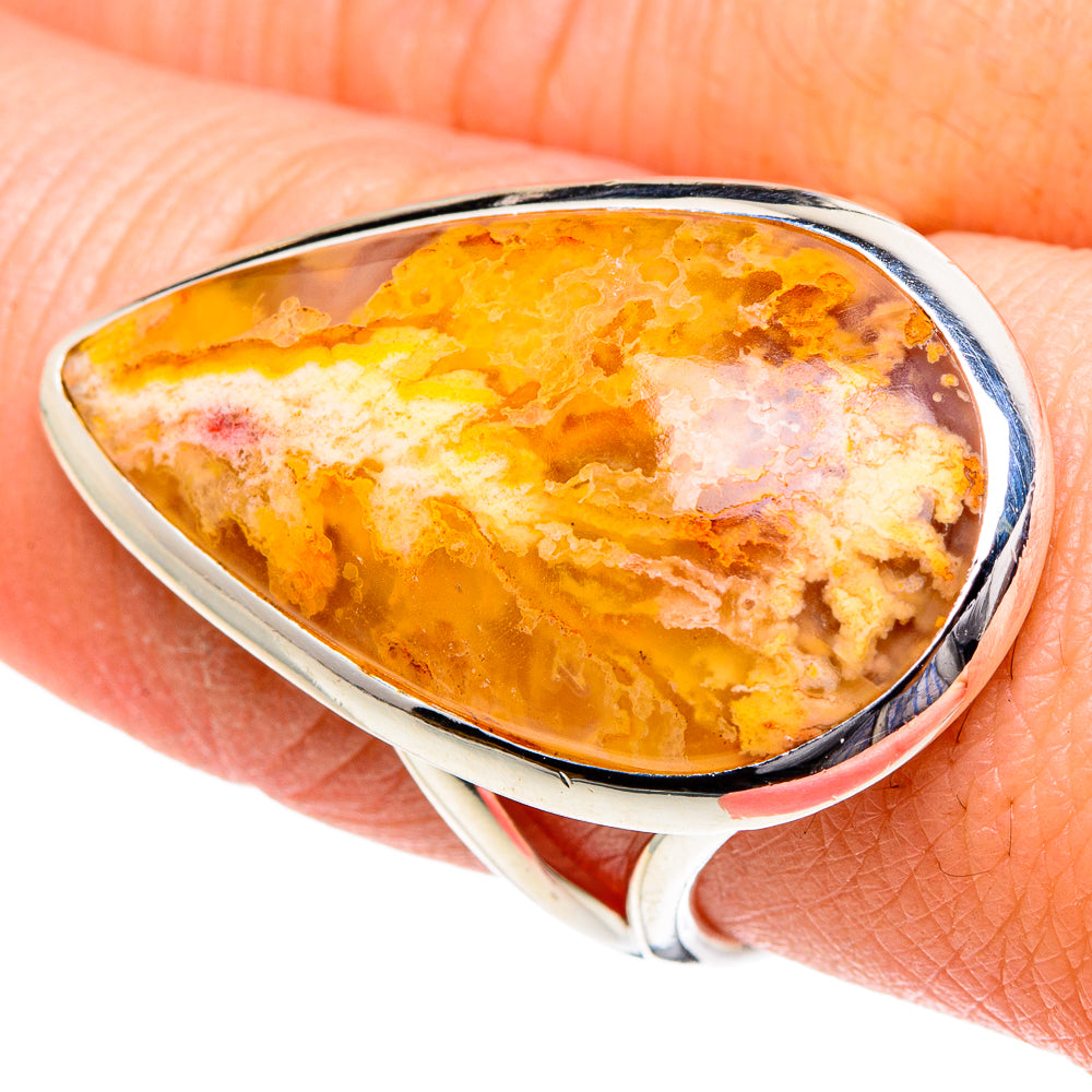 Plume Agate Rings handcrafted by Anasilvercos - RING95097