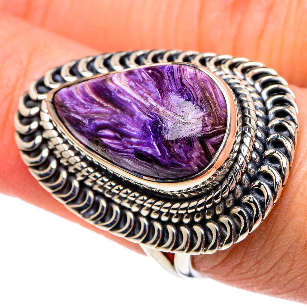 Charoite Rings handcrafted by Anasilvercos - RING95105