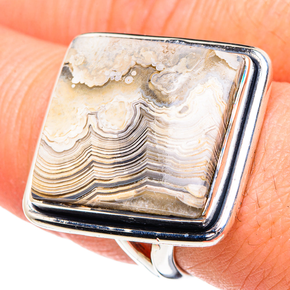 Laguna Lace Agate Rings handcrafted by Anasilvercos - RING95111